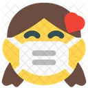 Amor De Menina Emoji Com Mascara Facial Emoji Icon