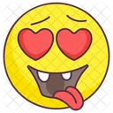 Amor Emoji Tonto Expresion Tonta Etiqueta Emocional Icono