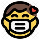 Amor Infantil Emoji Com Mascara Facial Emoji Icon