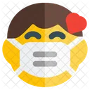 Amor Infantil Emoji Com Mascara Facial Emoji Icon