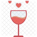 Copa De Amor Romantica Copa De Vino Icono