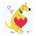 Chiot Mignon Chien Tenant Chiot Tenant Icône