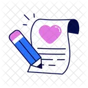 Ecriture Damour Mot Damour Lettre Romantique Icon