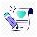 Ecriture Damour Mot Damour Lettre Romantique Icon