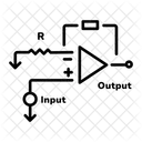 Amplificador Operacional Diagrama Logico Circuito Amplificador Ícone
