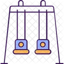 Amusement Park Kids Fun Kids Swing Icon