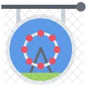 Amusement Park Signboard Ferris Wheel Signboard Ferris Wheel Icon