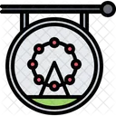 Amusement Park Signboard Ferris Wheel Signboard Ferris Wheel Icon