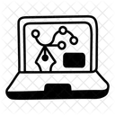 An editable sketchy icon of vector designing  Icon