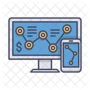 Analise Da Web Monitor Smartphone Ícone