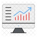 Grafico De Dados On Line Grafico De Crescimento On Line Infografico Ícone