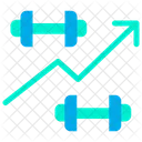 Grafico De Linhas Estatisticas Halteres Ícone