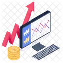 Grafico De Dados Analise Financeira Crescimento Do Negocio Ícone