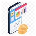 Analisis De Blockchain Analisis De Bitcoins Moviles Estadisticas De Bitcoins Icono