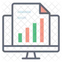 Datos En Linea Analisis De Datos Grafico De Barras Icono