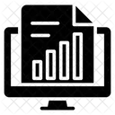 Datos En Linea Analisis De Datos Grafico De Barras Icono