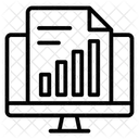 Datos En Linea Analisis De Datos Grafico De Barras Icon