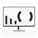 Analisis De Datos Monitor De Computadora Grafico Circular Icono