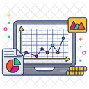 Analisis De Datos En Linea Infografia Estadisticas Icono