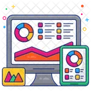 Analisis De Datos En Linea Infografia Estadisticas Icono