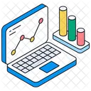 Analisis De Datos En Linea Infografia En Linea Estadisticas En Linea Icono