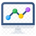 Grafico En Linea Grafico En Linea Analisis De Datos En Linea Icono