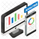 Analisis De Big Data Datos En Linea Grafico En Linea Icono