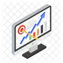 Analisis En Linea Grafico De Crecimiento Analisis Estadistico Icono