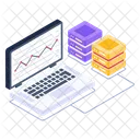 Visualizacion De Datos Analisis En Linea Almacenamiento En Servidor Icono