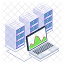 Visualizacion De Datos Analisis En Linea Almacenamiento En Servidor Icono