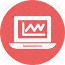 Analisis En Linea Computadora Portatil Con Grafico Crecimiento Empresarial Icono