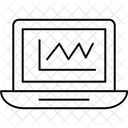 Analisis En Linea Computadora Portatil Con Grafico Crecimiento Empresarial Icono