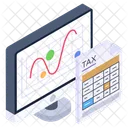 Analisis De Impuestos En Linea Grafico De Impuestos Estadisticas De Impuestos Icono