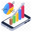 Datos En Linea Analisis De Datos Grafico Circular Icono