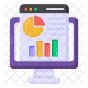 Analisis De Datos Analisis Web Grafico De Negocios En Linea Icono