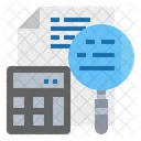 Calculator File Magnifying Glass Icon