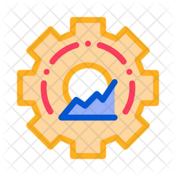 Analysis Process Icon - Download in Colored Outline Style