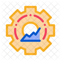 Analysis Process Icon - Download in Colored Outline Style