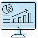 Analytisches Web Farb Schatten Dunnes Symbol Symbol