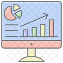 Analytisches Web Linear Farbsymbol Symbol