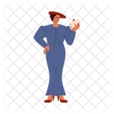 Sombrero De Mujer Vieja Icono