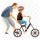 Andar De Bicicleta Ciclo De Aprendizagem Criacao De Filhos Ícone