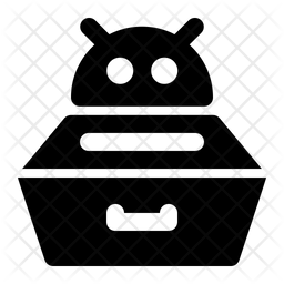 Android Library Icon - Download in Glyph Style