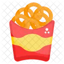 Aneis De Cebola Anel Torcido Batatas Fritas Ícone