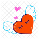Angel Heart Wings Heart Heart Emoji Icon