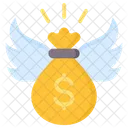 Angel Investor Money Bag Wings Icon