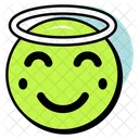 Angel Smiley Face Emoji Expression Icon
