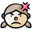 Girl Face Angry Icon