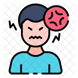 Angry Icon - Download in Colored Outline Style