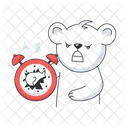 Angry Bear Angry Morning Broken Clock Icon